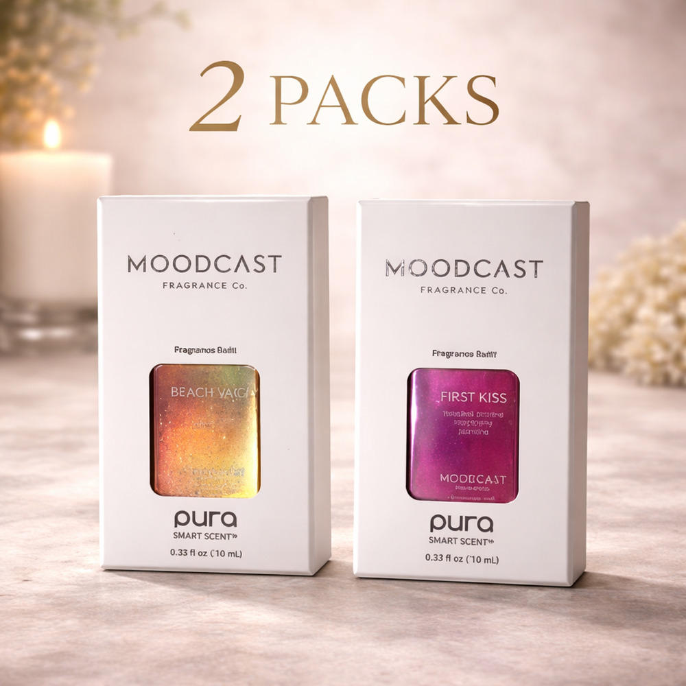 Pura Moodcast 2 Pack Refill – Beach Vacay & First Kiss Smart Scent Fragrance Oil